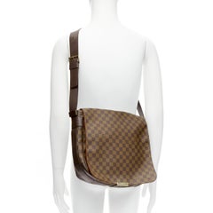 LOUIS VUITTON Bastille Ebene Messenger-Umhängetasche mit braunem Damier LV-Logo aus Segeltuch
