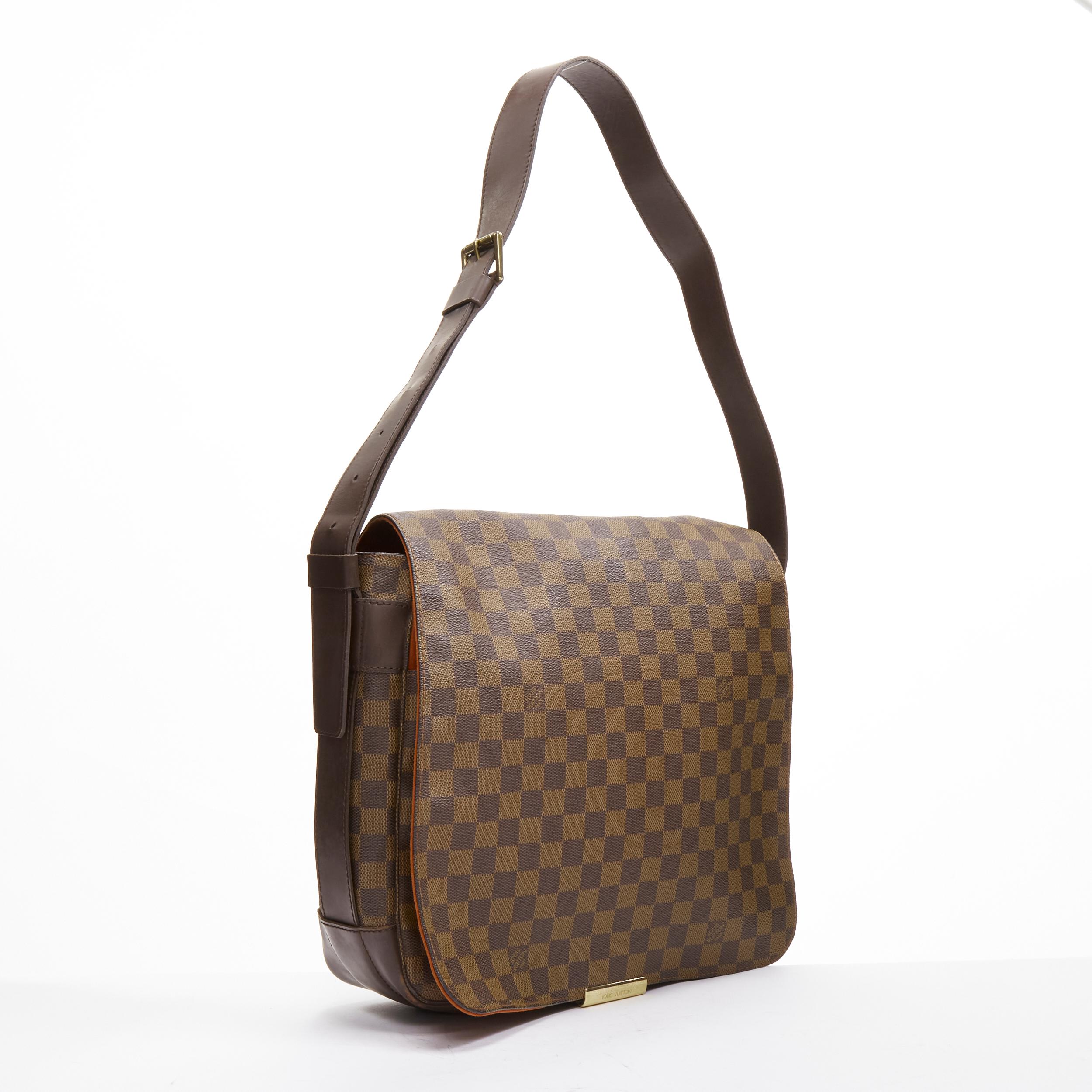 Brown LOUIS VUITTON Bastille Ebene brown Damier LV logo canvas messenger crossbody bag For Sale