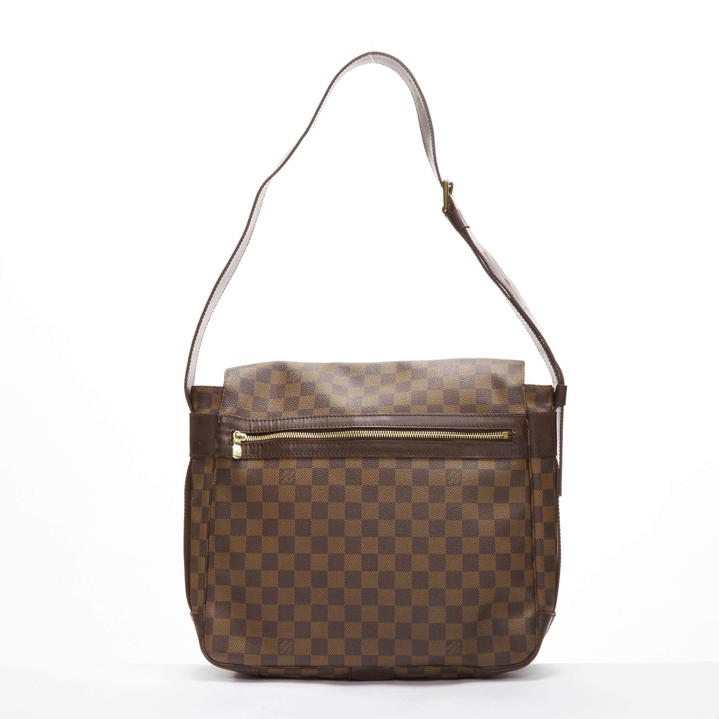 Men's LOUIS VUITTON Bastille Ebene brown Damier LV logo canvas messenger crossbody bag For Sale