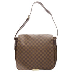 LOUIS VUITTON Bastille Ebene brown Damier LV logo canvas messenger crossbody bag
