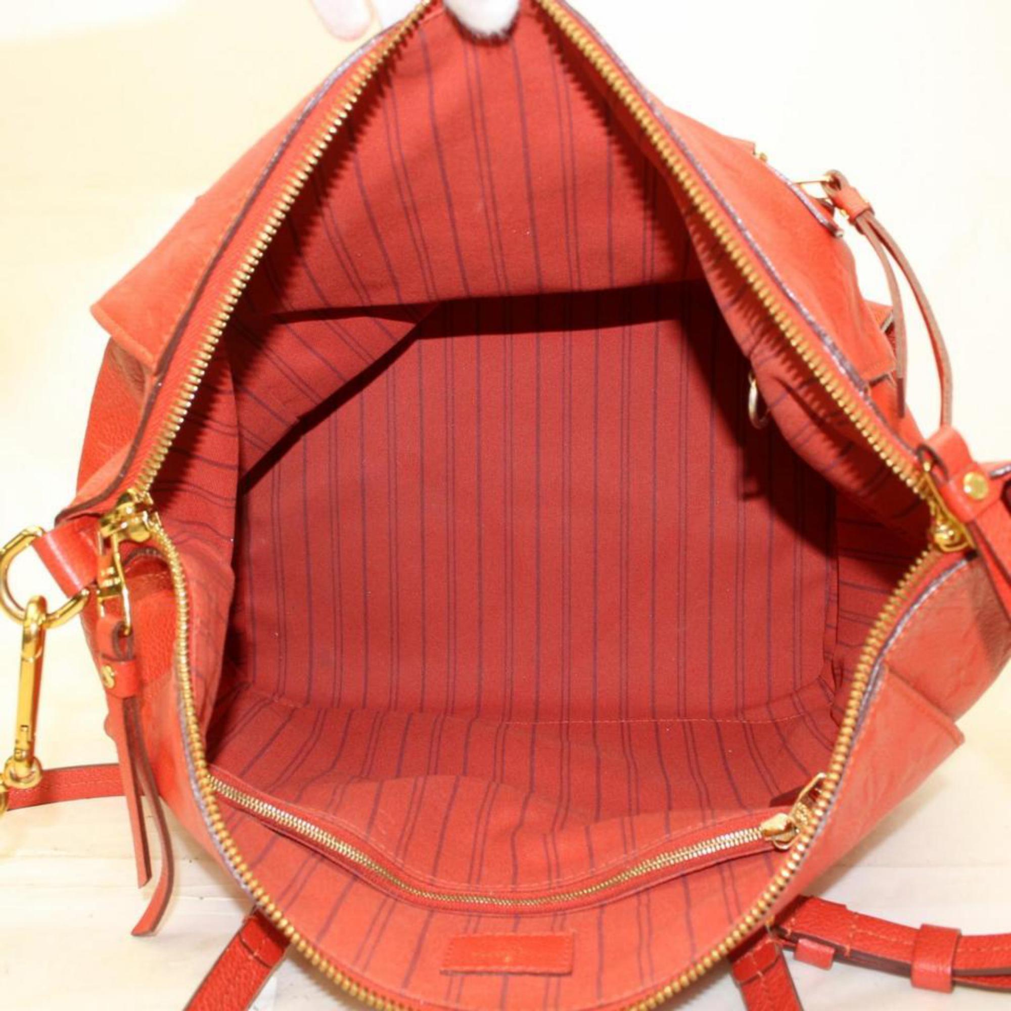 Louis Vuitton Bastille Empreinte Mm 2way Tote 2189962 Red Leather Shoulder Bag In Excellent Condition For Sale In Forest Hills, NY