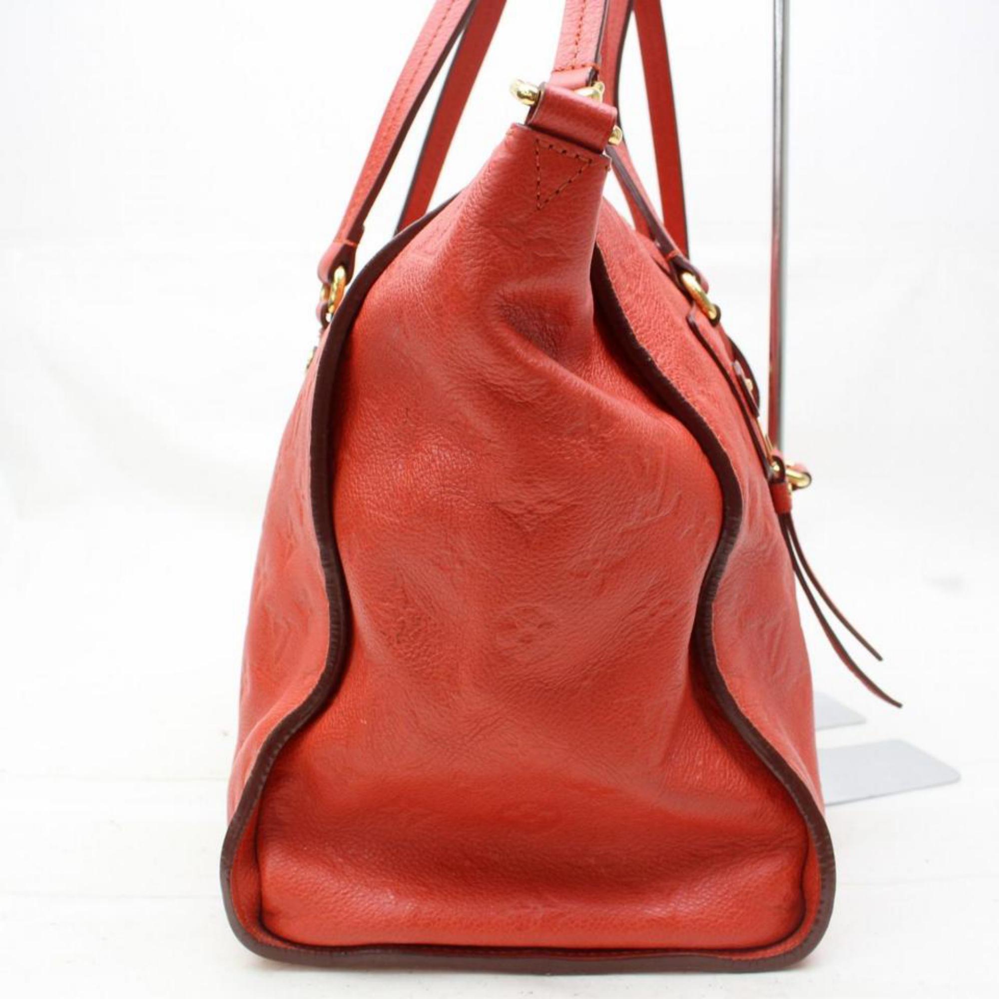Louis Vuitton Bastille Empreinte Mm 2way Tote 2189962 Red Leather Shoulder Bag For Sale 2