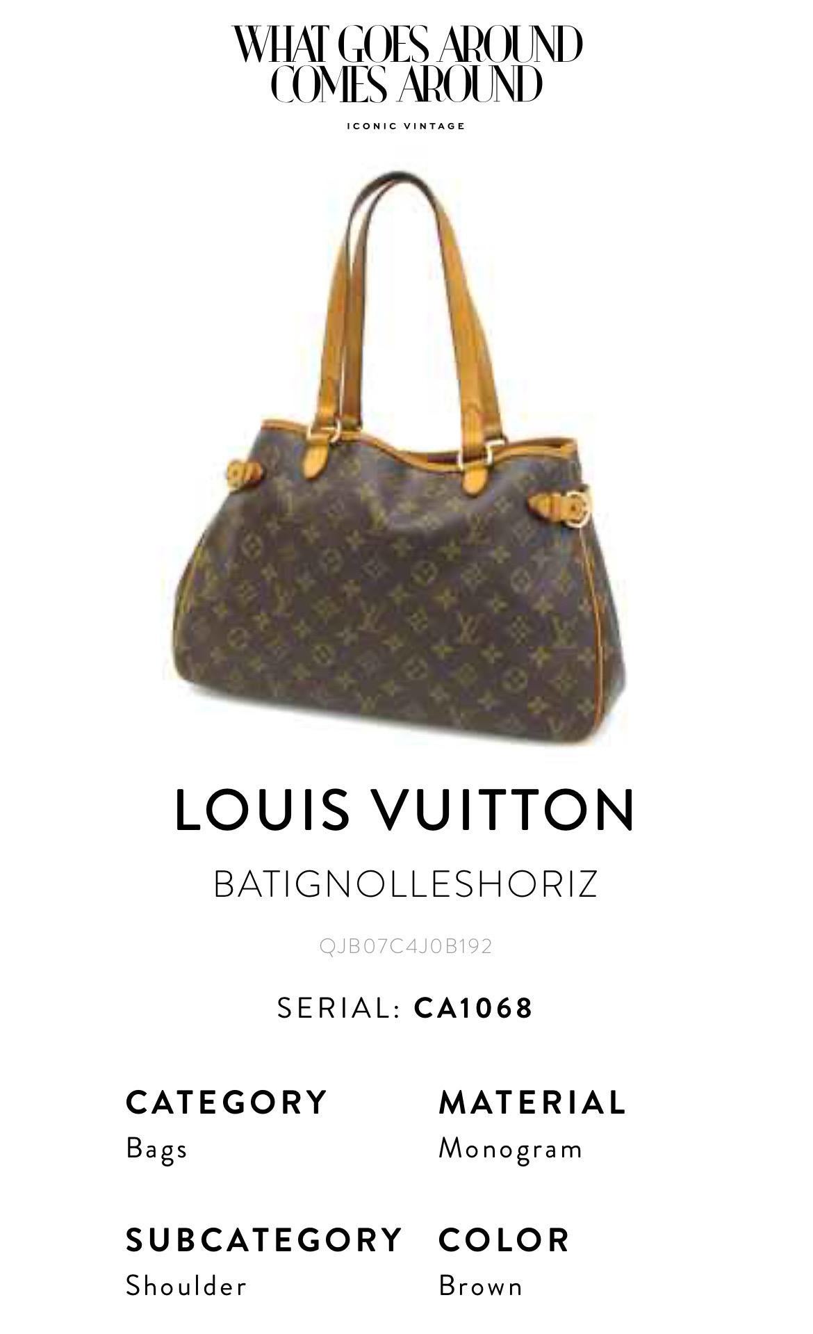 Date code CA1068

The Louis Vuitton date code CA1068 indicates that the item was manufactured in Spain (CA) in the 10th week of 2008. The 