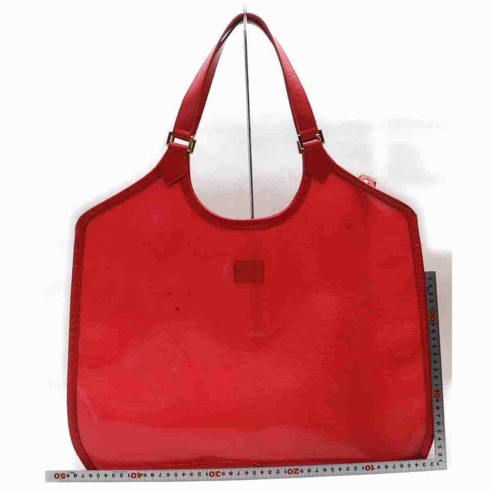 Women's Louis Vuitton Bay Lagoon Clear Translucent with Pouch Baia 860005 Red Epi Plage