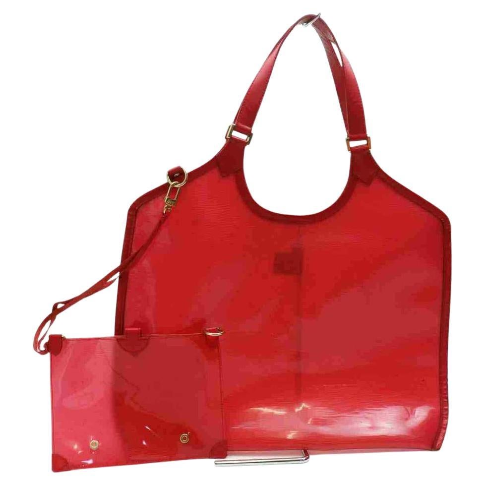 Louis Vuitton Bay Lagoon Clear Translucent with Pouch Baia 860005 Red Epi Plage 
