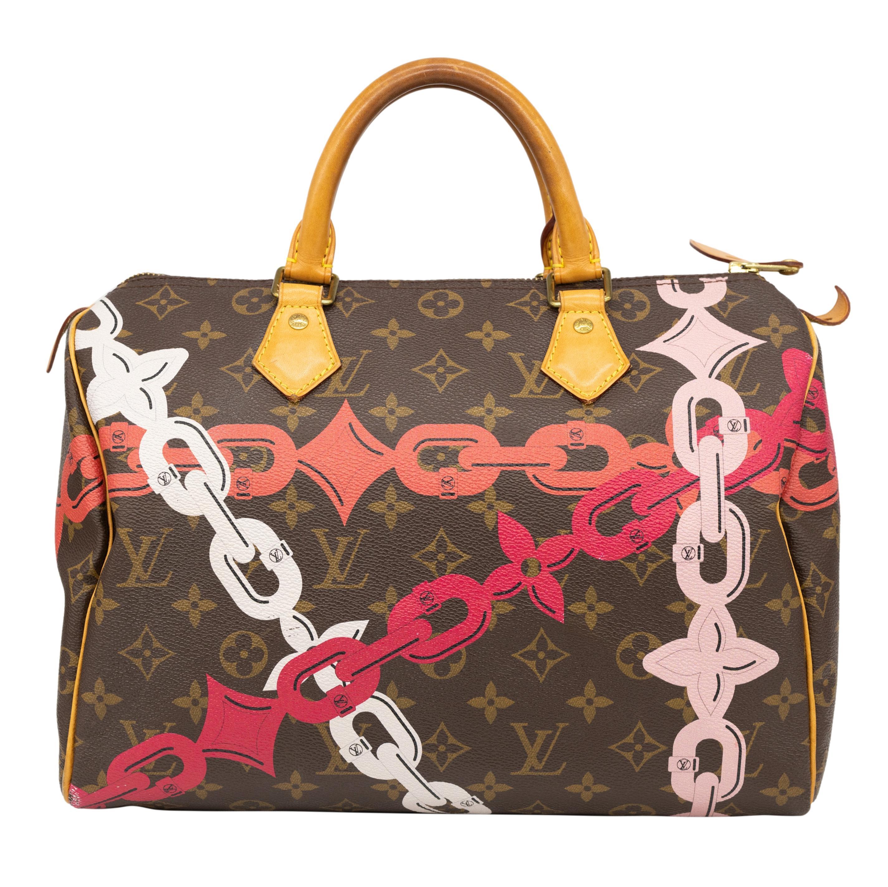 Limited Edition Louis Vuitton Monogram Bay Rose Ballerine Poppy Speedy 30 Top Handle Bag, France 2016. The iconic speedy was first introduced in the 1930's and was designed as an alternative for the larger 