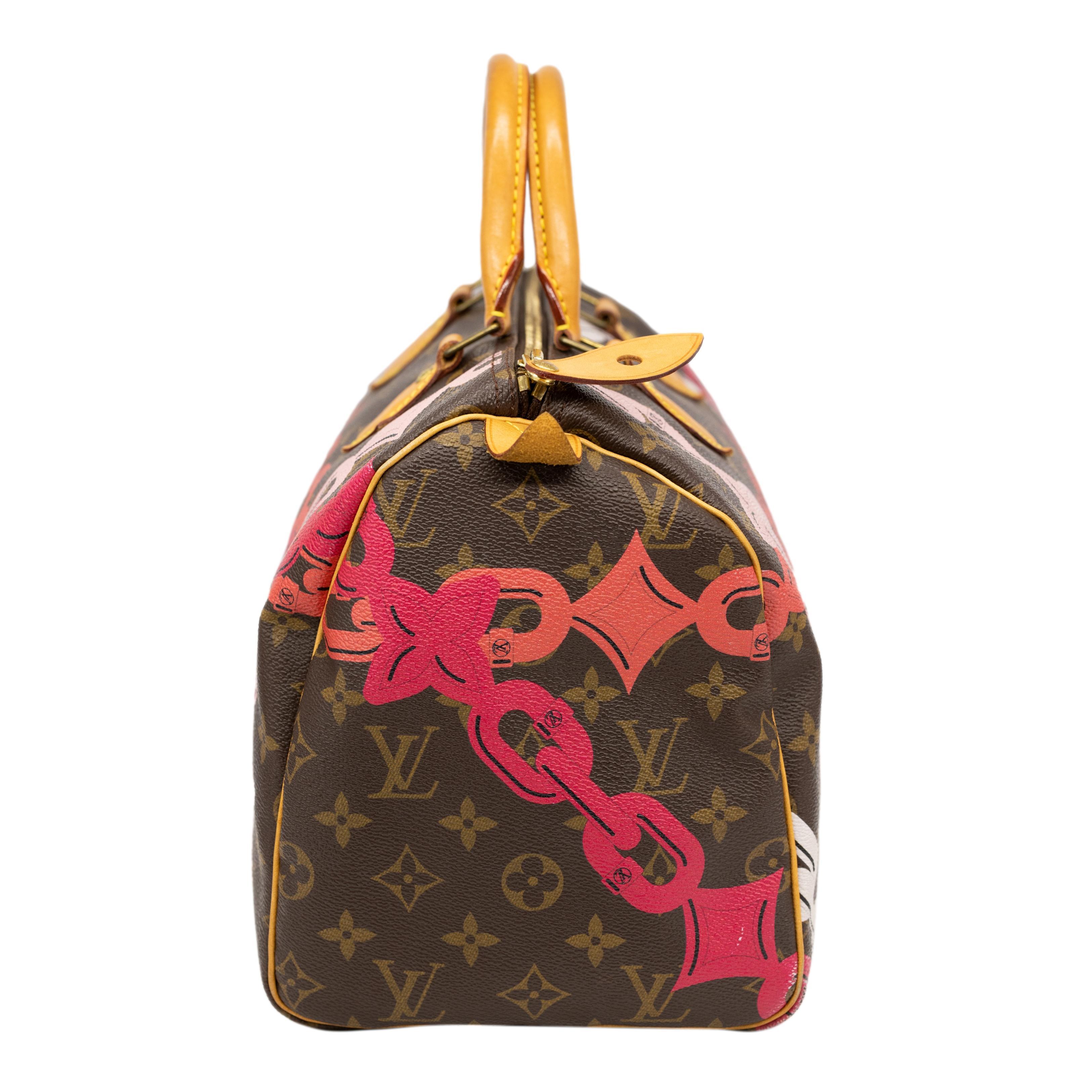 Brown Louis Vuitton Bay Rose Ballerine Poppy Speedy 30 Top Handle Bag, France 2016. For Sale