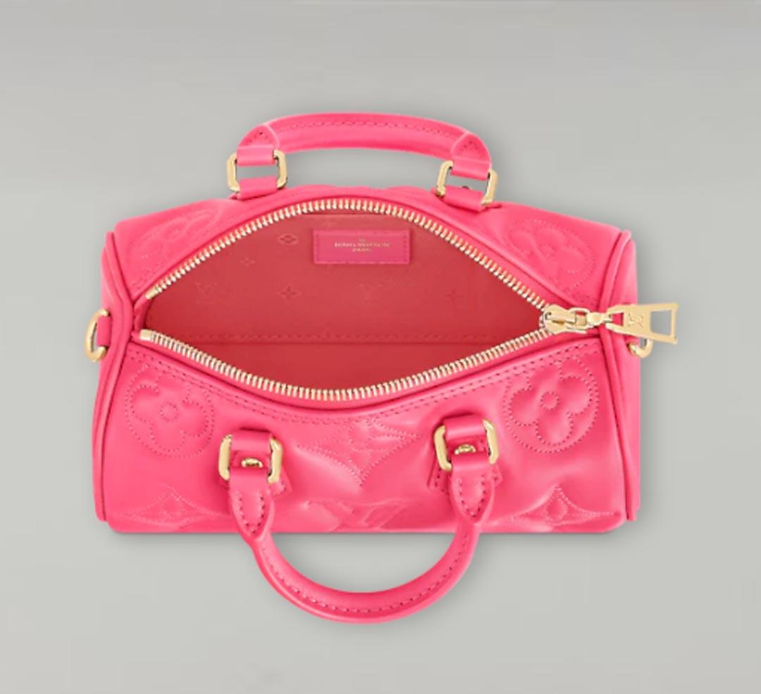 Louis Vuitton BB Butterfly Bag Pink Dragon Fruit Quilted and Embroidered Smooth In New Condition In Nicosia, CY