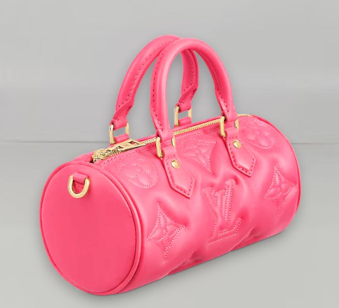 Women's Louis Vuitton BB Butterfly Bag Pink Dragon Fruit Quilted and Embroidered Smooth