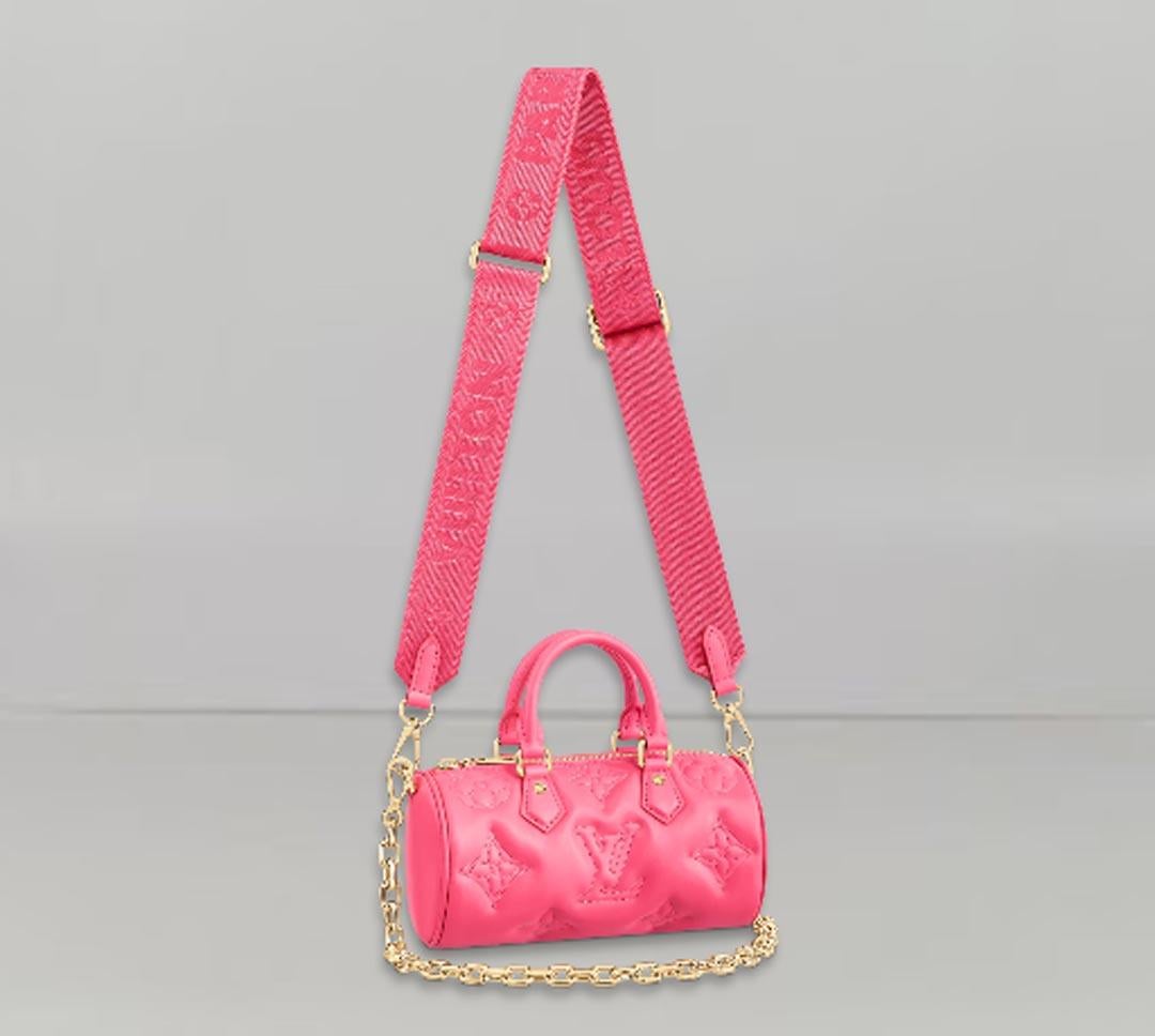 Louis Vuitton BB Butterfly Bag Pink Dragon Fruit Quilted and Embroidered Smooth 3