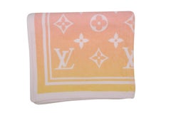 Louis Vuitton Beach Bath Towel Pink Yellow Drap De Bain Monogram M76786 Cotton