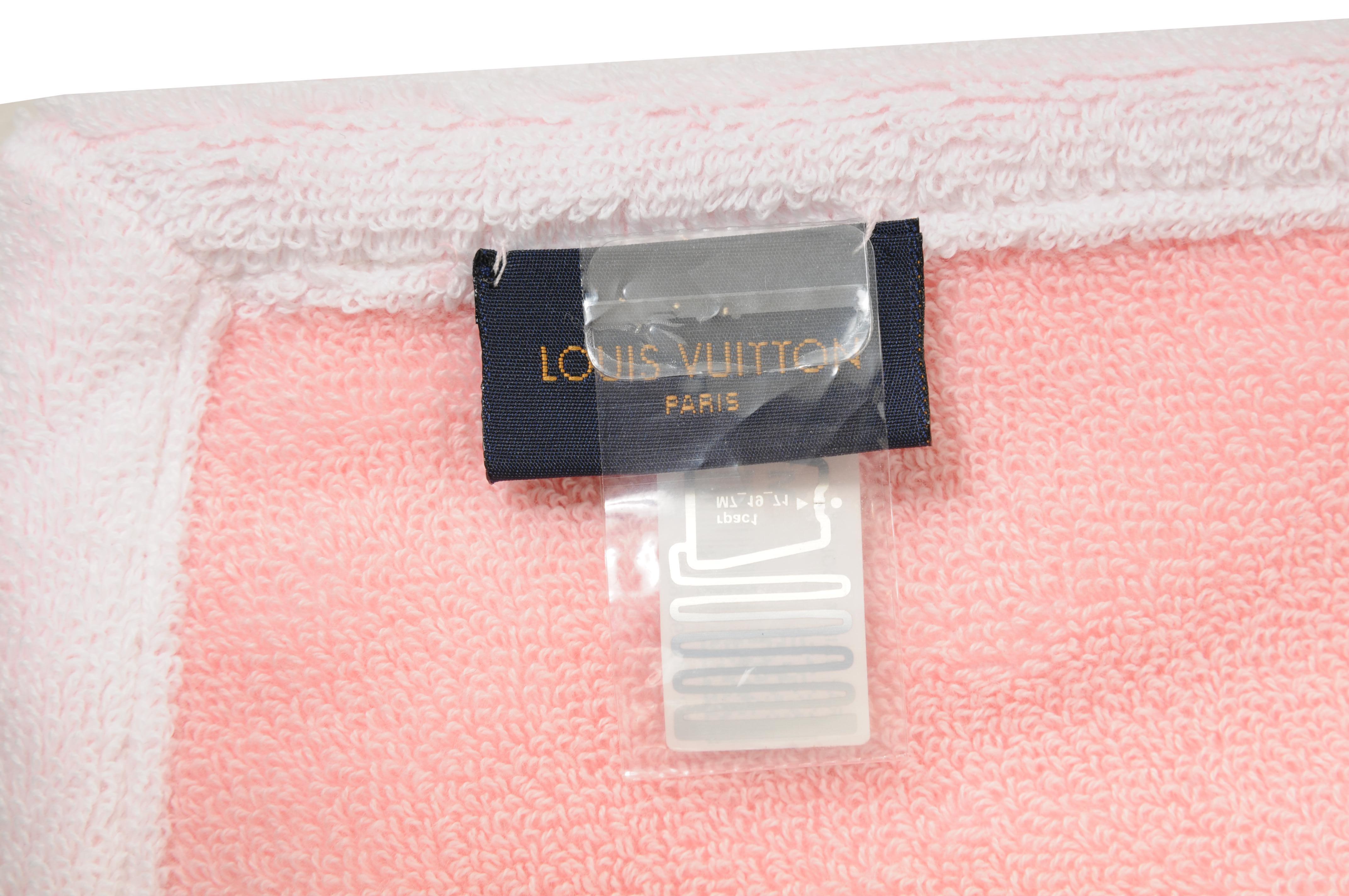 Louis Vuitton Playa Toalla de Baño Rosa Amarillo Drap De Bain Monograma M76786 Algodón en venta 1