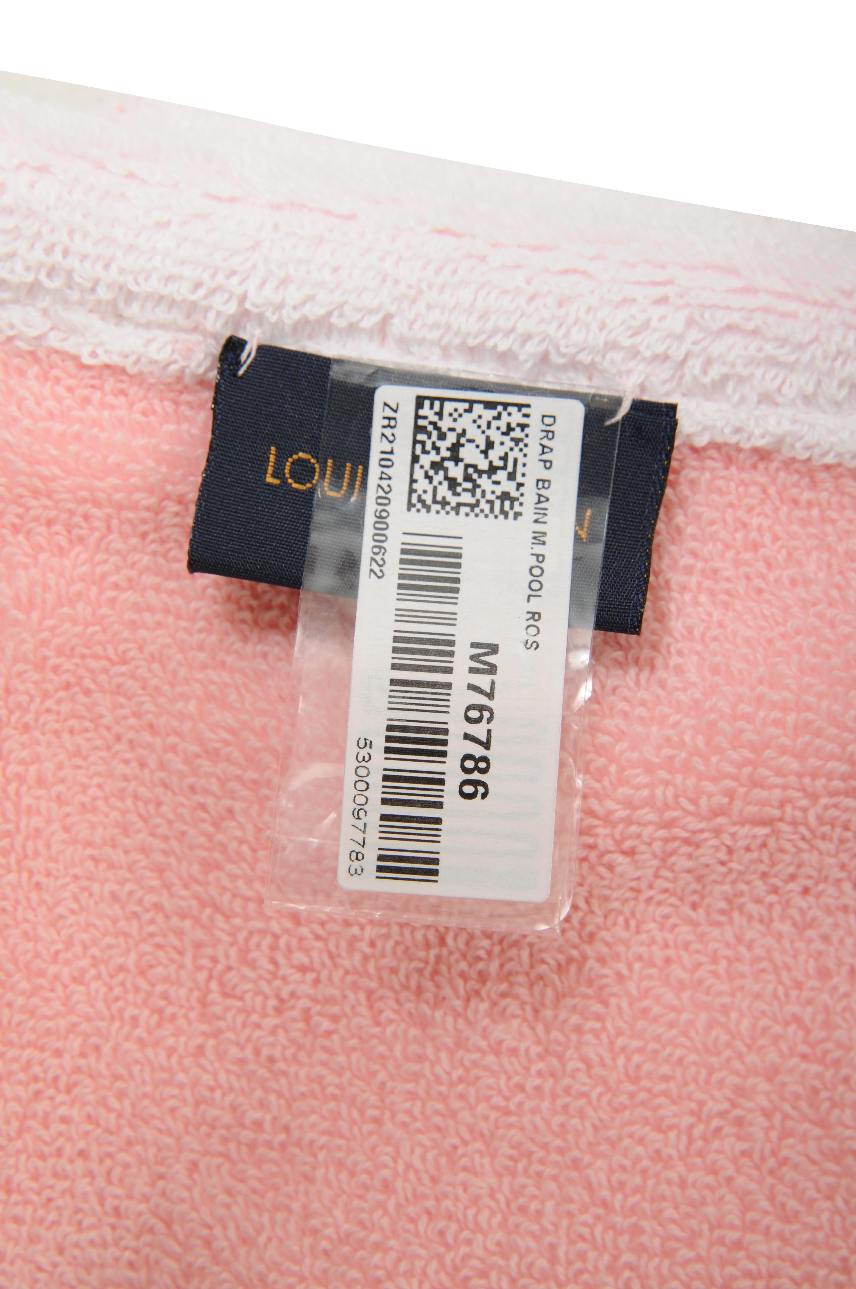 Louis Vuitton Playa Toalla de Baño Rosa Amarillo Drap De Bain Monograma M76786 Algodón en venta 2
