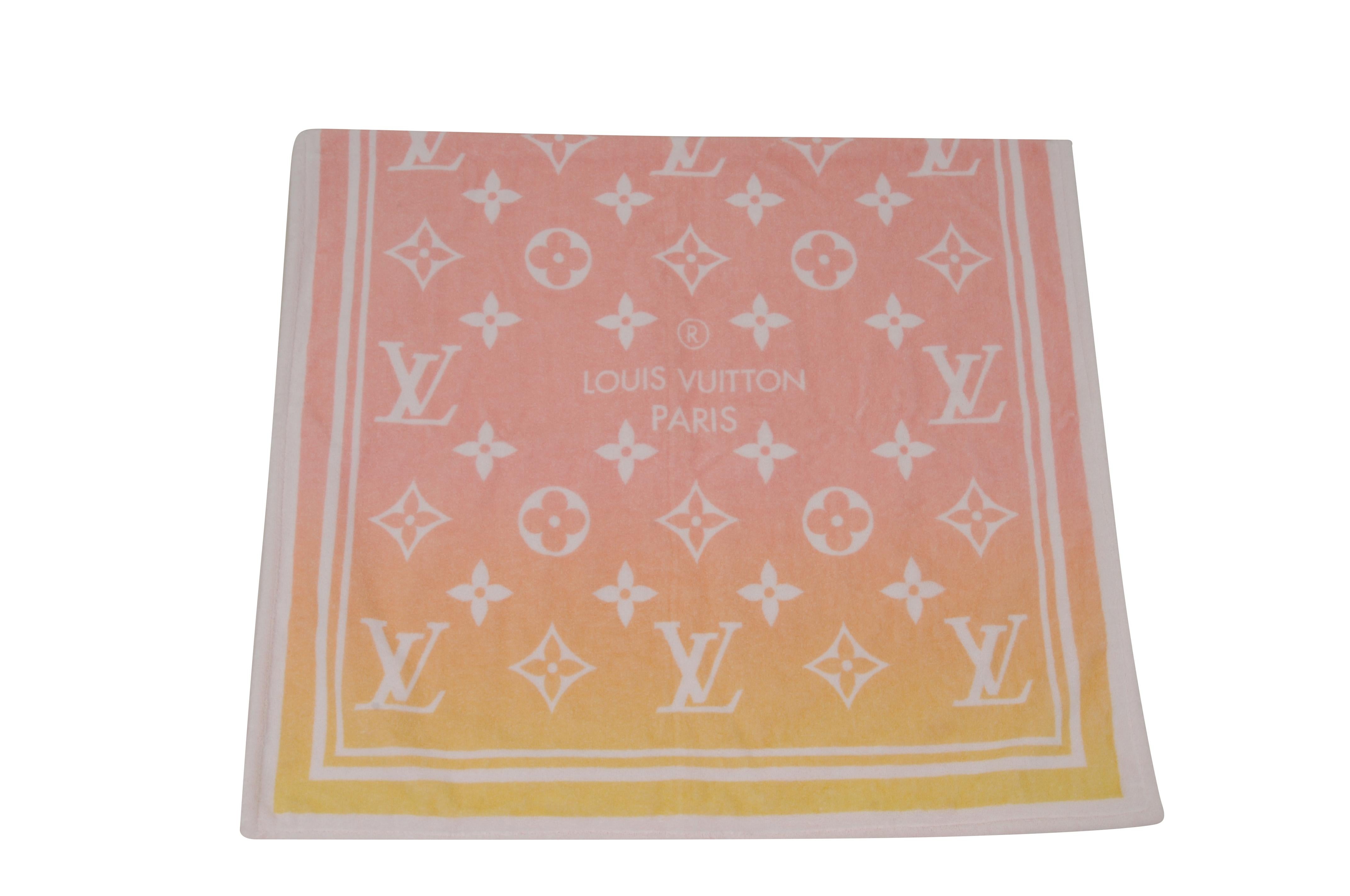 Louis Vuitton Playa Toalla de Baño Rosa Amarillo Drap De Bain Monograma M76786 Algodón en venta 3