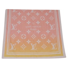Louis Vuitton Beach Bath Towel Pink Yellow Drap De Bain Monogram M76786 Cotton