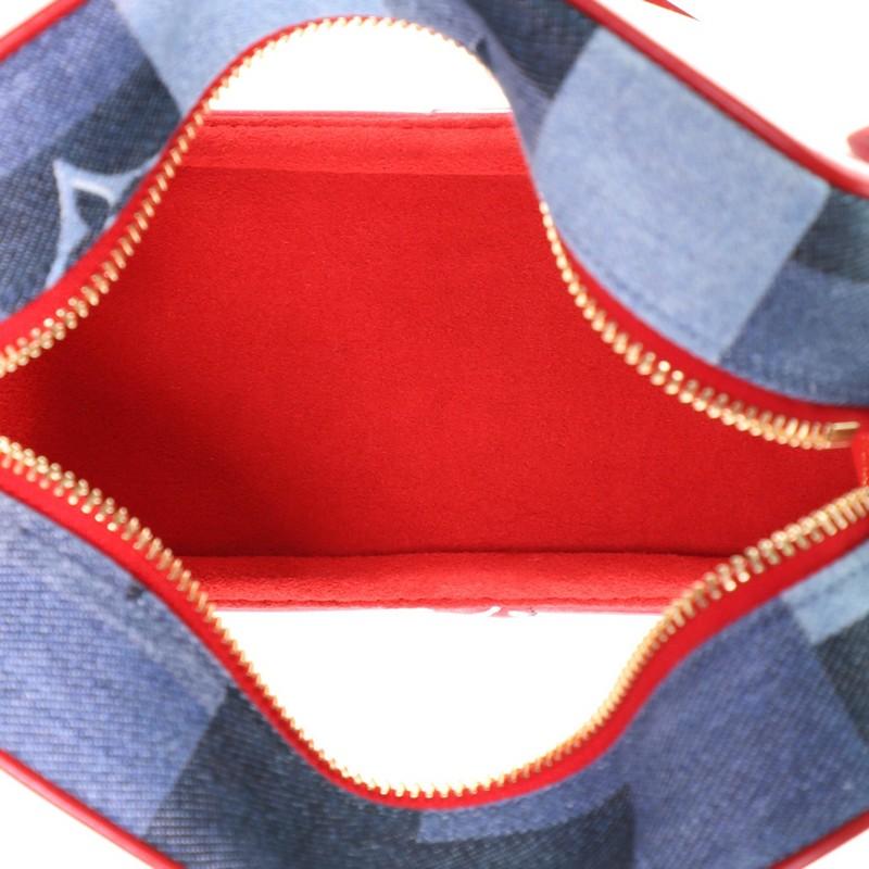 Gray Louis Vuitton Beach Pouch Damier and Monogram Patchwork Denim