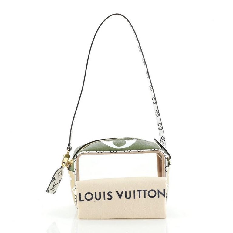 Louis+Vuitton+Beach+Pouch+Shoulder+Bag+Clear%2FPink%2FRed+Canvas