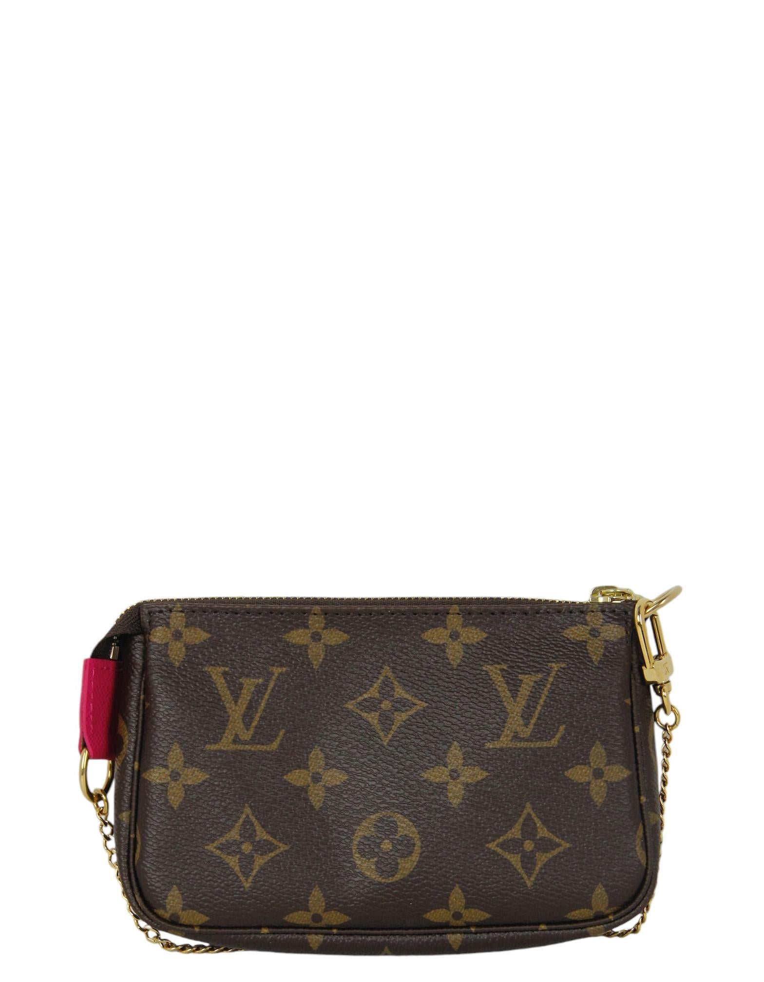 Black Louis Vuitton Bears on Skis Mini Pochette Accessories Bag
