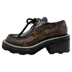Louis Vuitton Beaubourg Monogram Platform Derby Shoes, Size 37
