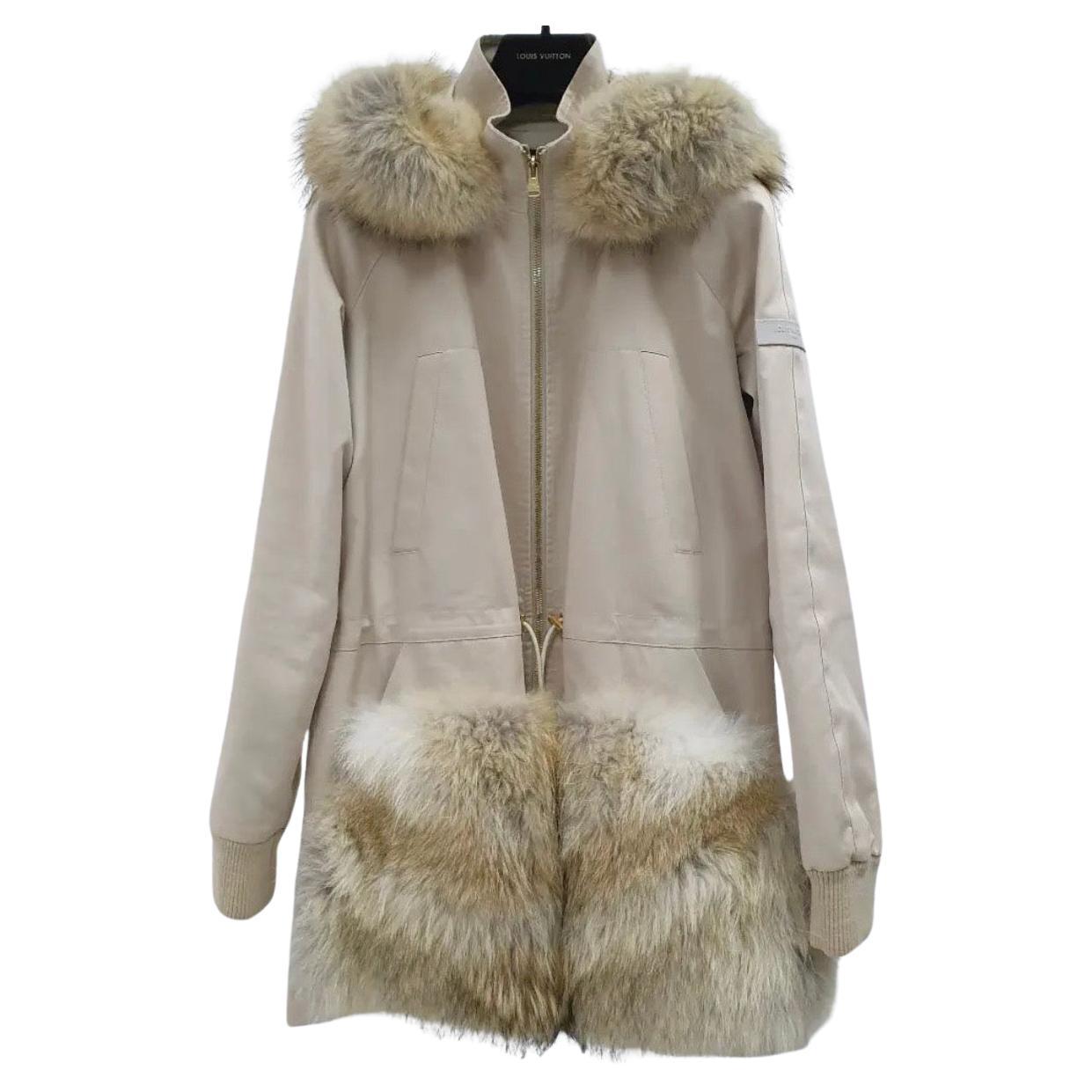 Louis Vuitton Beig Fur Coat Parka 