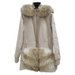 Louis Vuitton LV monogram mink fur hoodie coat white men women