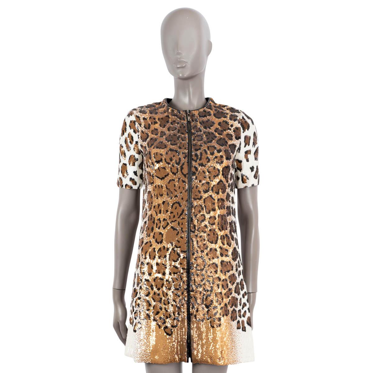 LOUIS VUITTON 2022 metallic blue pink leopard jacquard strap belt dress  FR34 XS