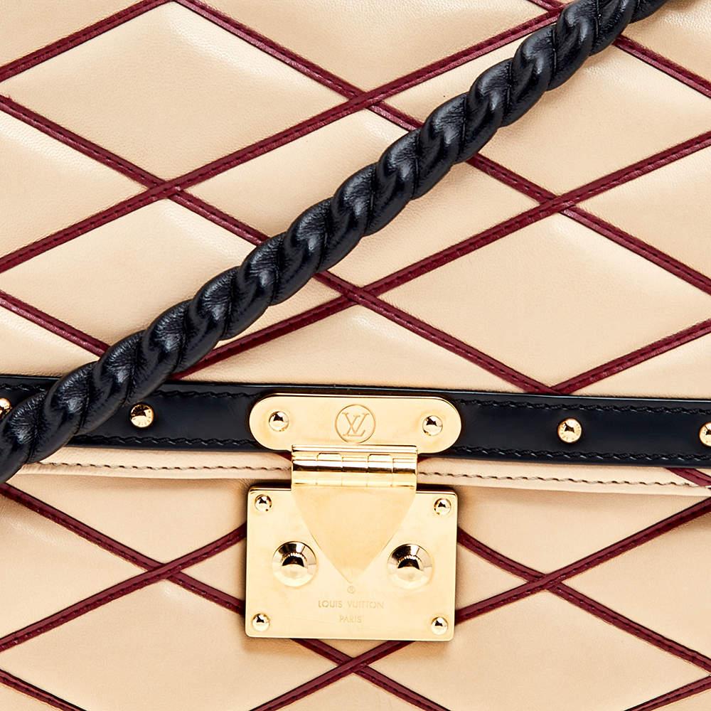 Louis Vuitton Beige/Black Leather Malletage Pochette Flap Bag 8