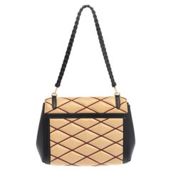 Louis Vuitton Malletage Pochette Tasche aus Leder in Beige/Schwarz mit Klappe