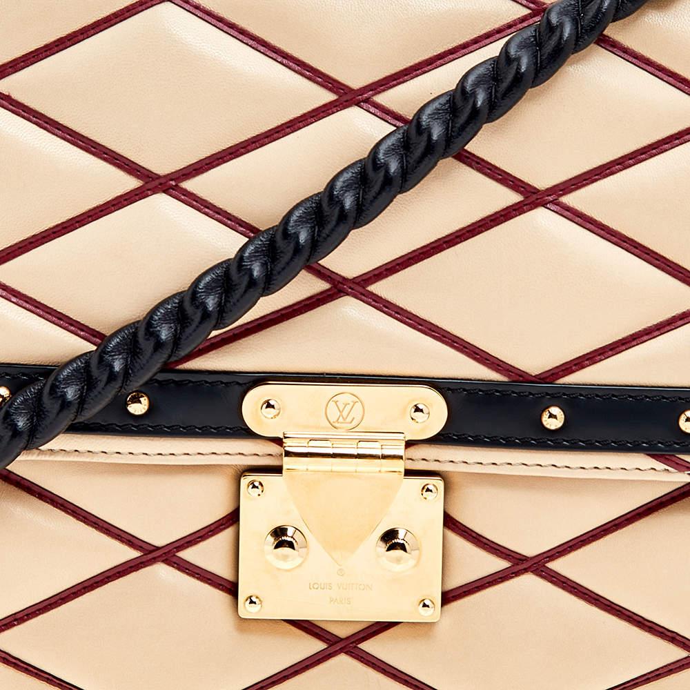 Louis Vuitton Beige/Black Leather Malletage Pochette Flap Bag 1
