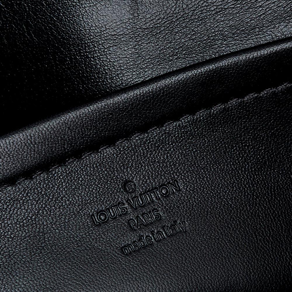 Louis Vuitton - Pochette à rabat Malletage en cuir beige/noir 3