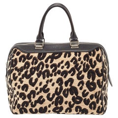 Louis Vuitton Beige/Black Leopard Print Velvet Stephen Sprouse Speedy Bag