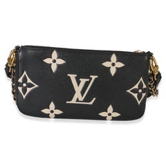 Louis Vuitton Beige Black Monogram Empreinte Multi Pochette Accessoires