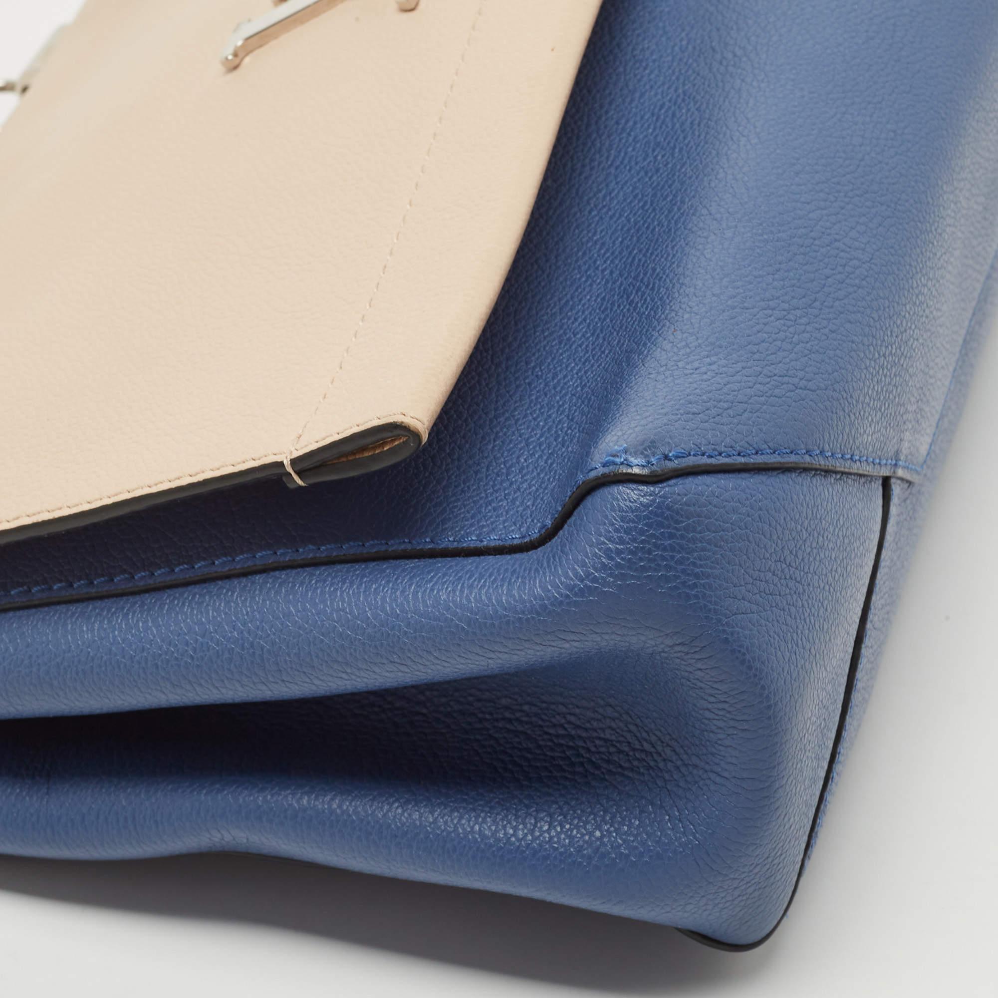Louis Vuitton Beige/Blue Leather Lockme II Top Handle Bag 9