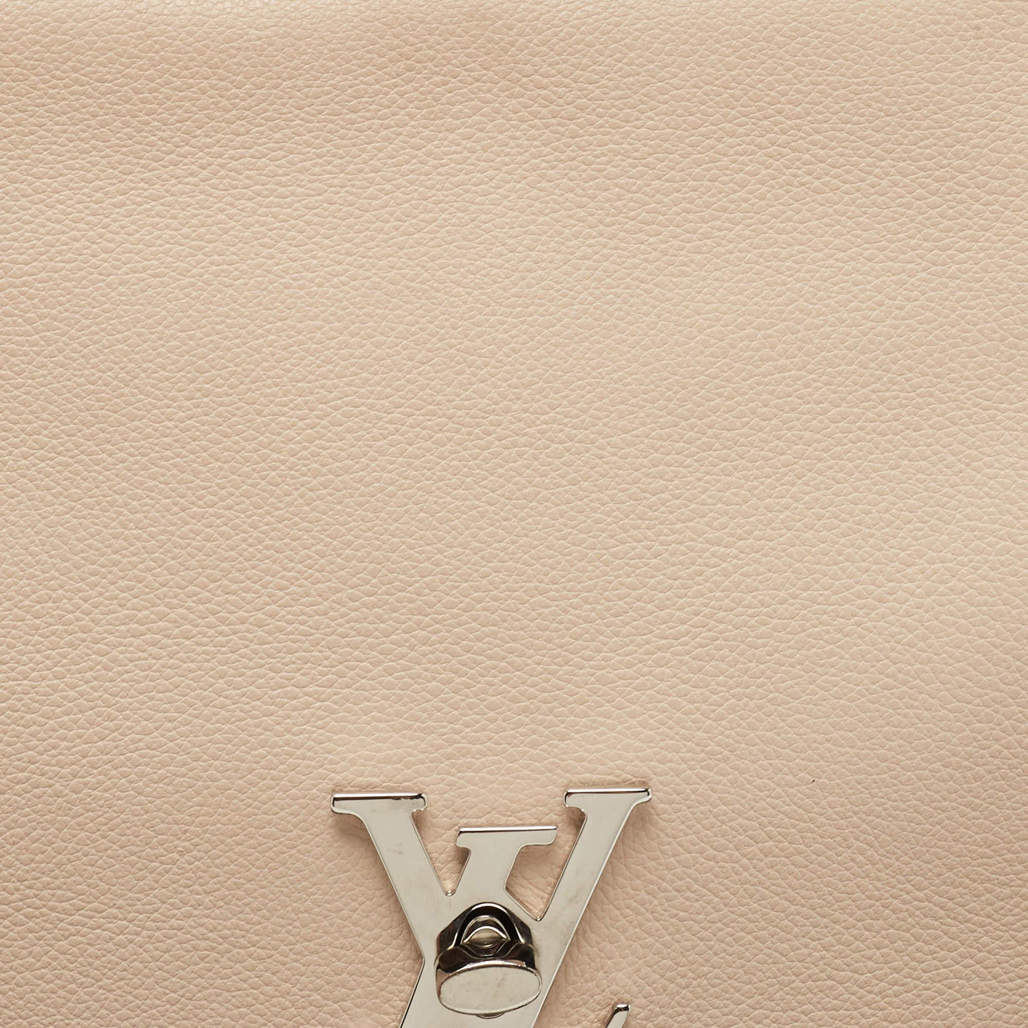 Louis Vuitton Beige/Blue Leather Lockme II Top Handle Bag 3