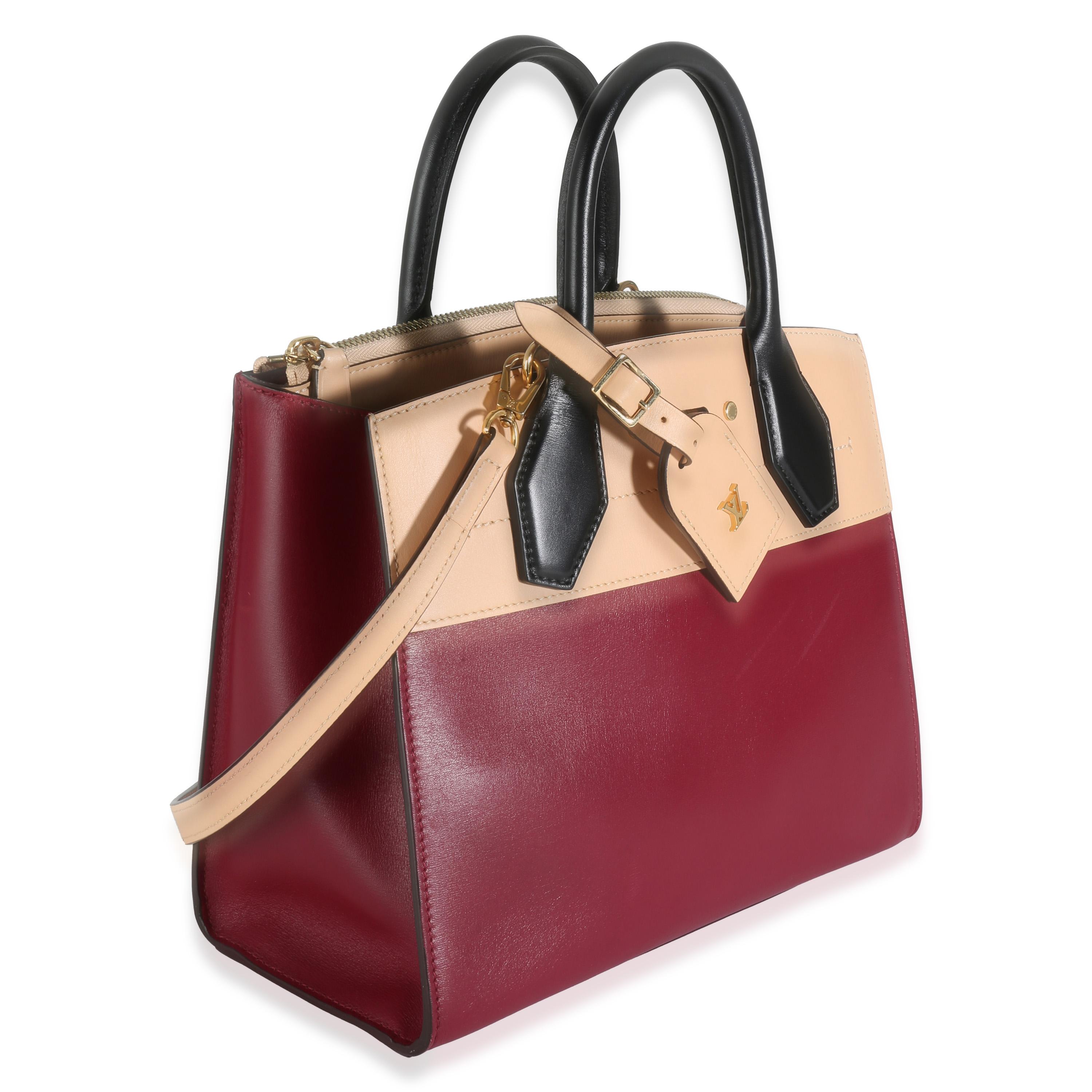 Louis Vuitton Beige Bordeaux Calfskin City Steamer PM In Excellent Condition In New York, NY
