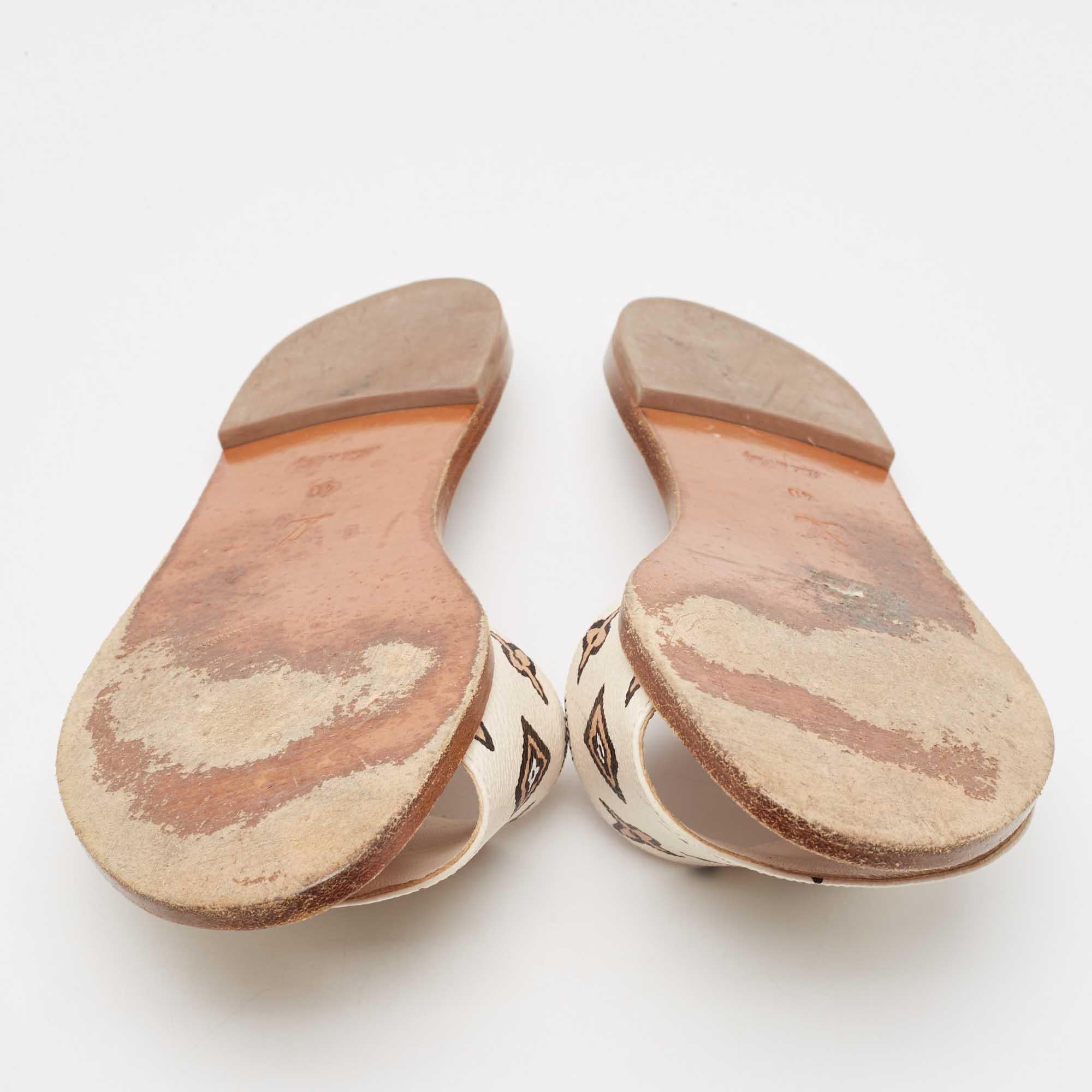 Louis Vuitton Beige/Brown Canvas Lock It Sandals Size 40 2