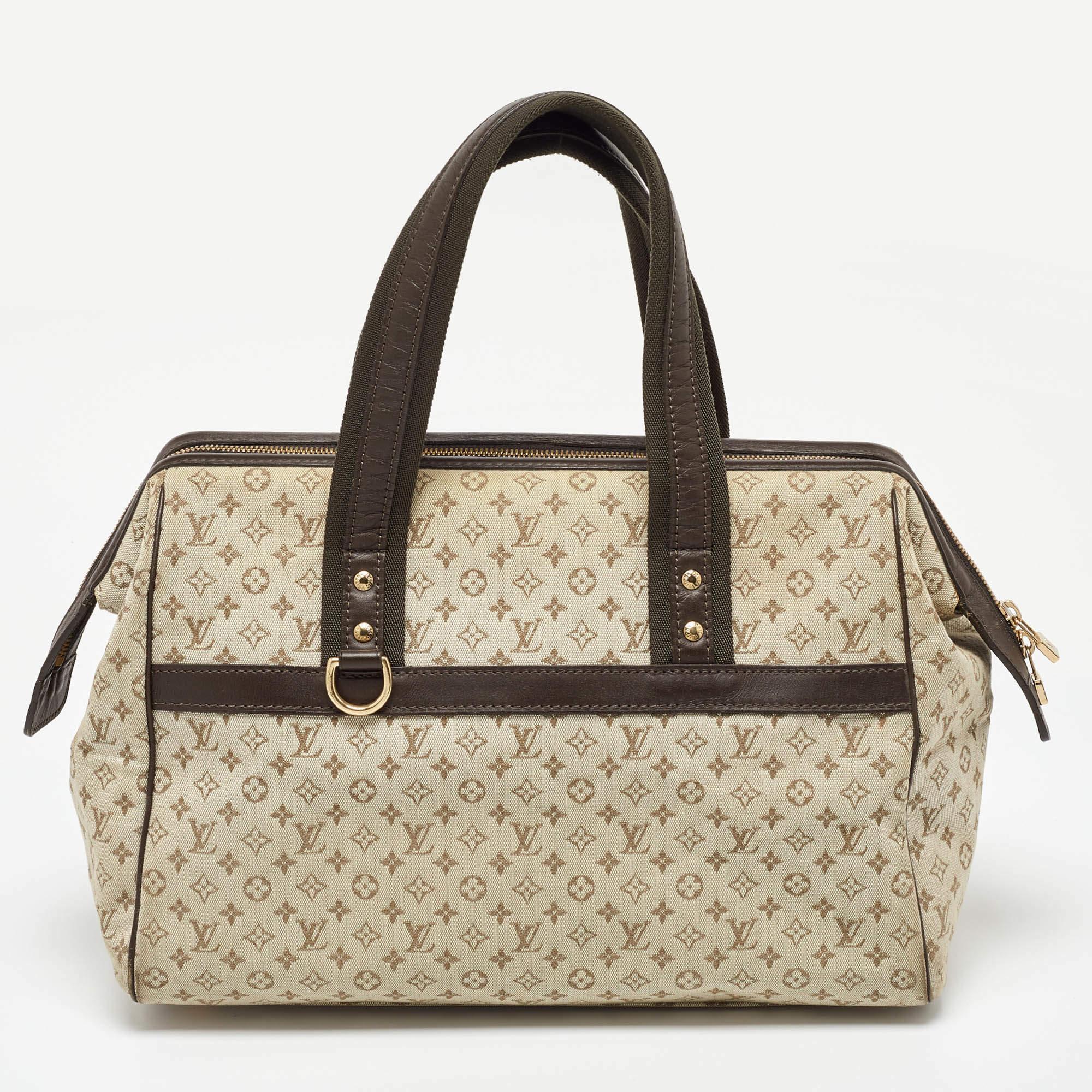 Women's Louis Vuitton Beige/Brown Monogram Mini Lin Canvas Josephine GM Bag