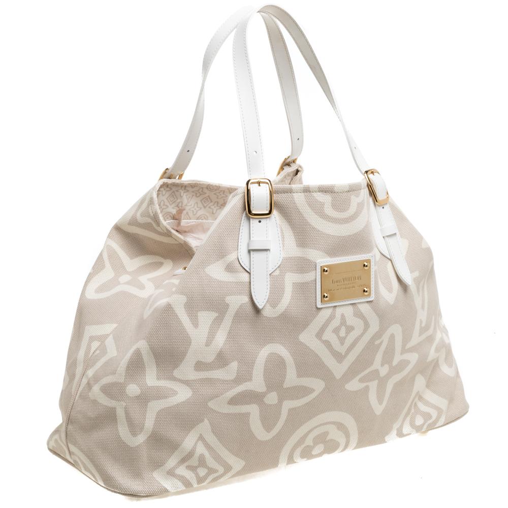 Louis Vuitton Beige Canvas Limited Edition Tahitienne Cabas GM Bag In Good Condition In Dubai, Al Qouz 2
