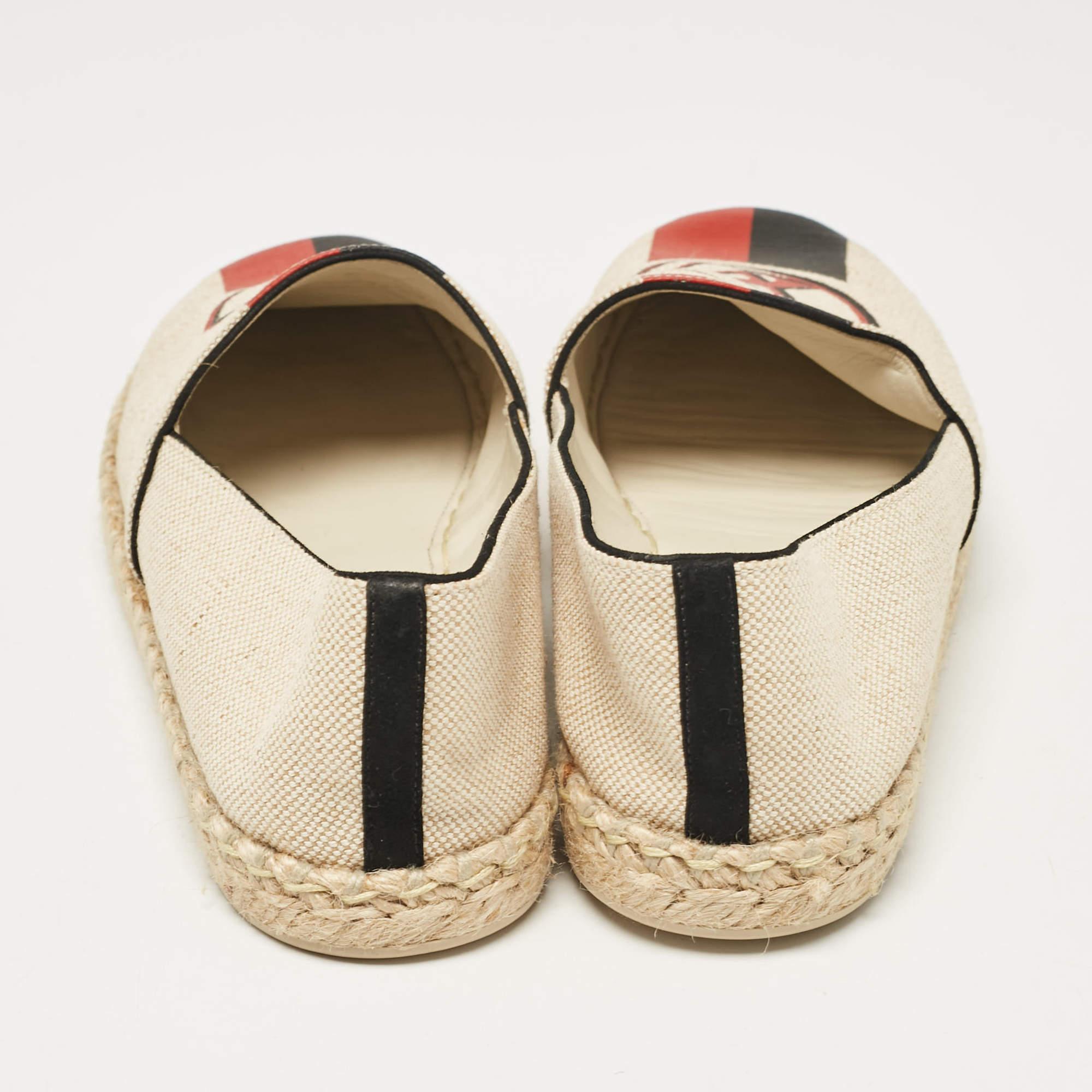 Louis Vuitton Beige Canvas Postcard Espadrille Flats Size 36.5 1