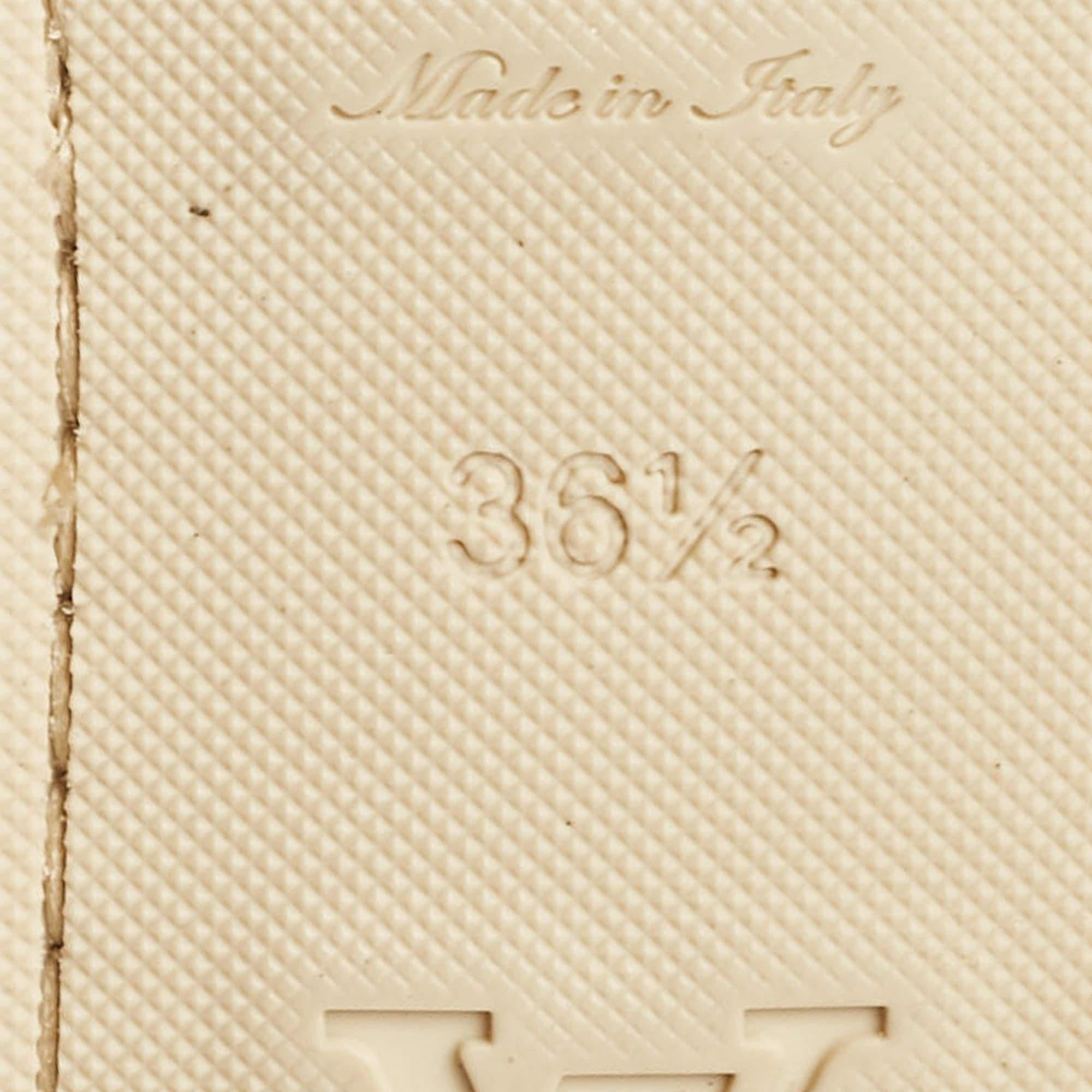 Louis Vuitton Beige Canvas Postcard Espadrille Flats Size 36.5 4