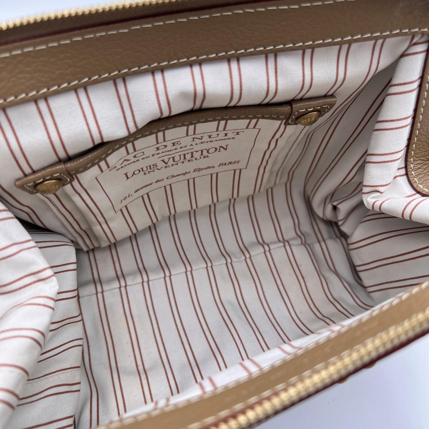 Women's Louis Vuitton Beige Canvas Sac de Nuit MM Satchel Bag Handbag