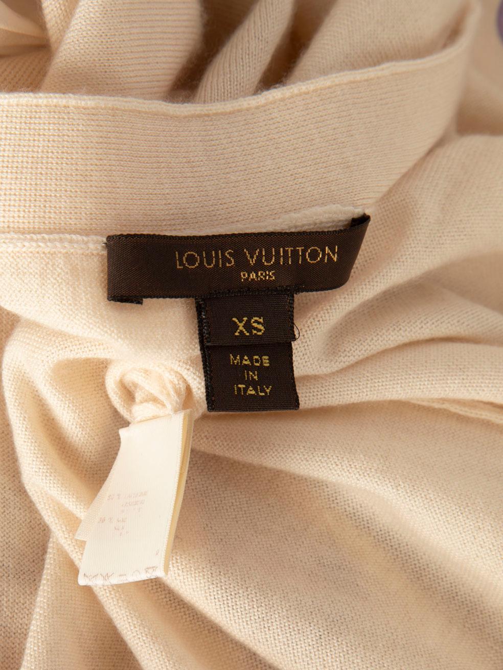 Louis Vuitton Beige Cashmere Graphic Belted Top Size XS 4