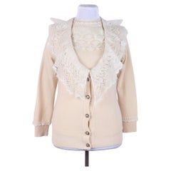 Louis Vuitton Beige cashmere top and cardigan
