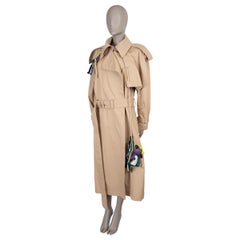 LOUIS VUITTON beige cotton 2021 BEADED PUPPETS TRENCH Coat Jacket mens 52 XL