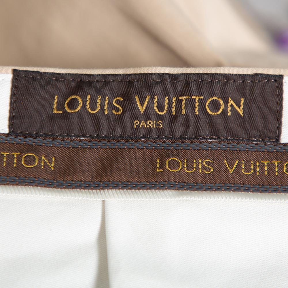 Louis Vuitton Beige Cotton Classic Slim Fit Trousers L In Good Condition In Dubai, Al Qouz 2