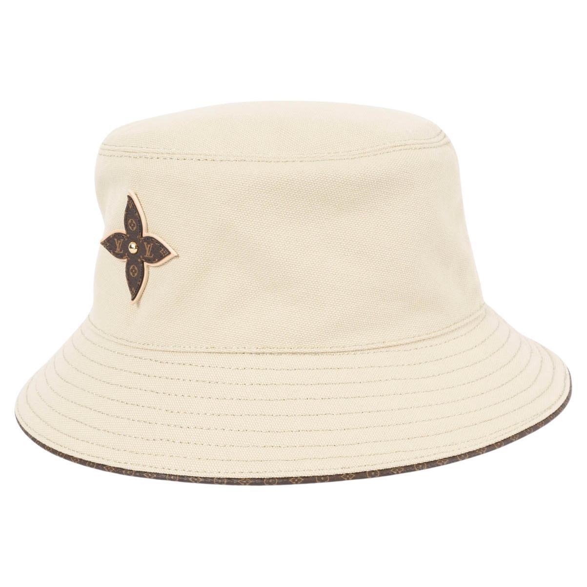 LOUIS VUITTON beige cotton ON YOUR WAY Bucket Hat S For Sale