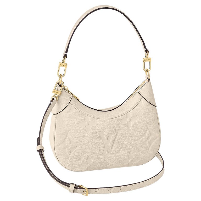 Louis Vuitton Beige Cream Monogram Empreinte Leather Bagatelle Bag For Sale  at 1stDibs