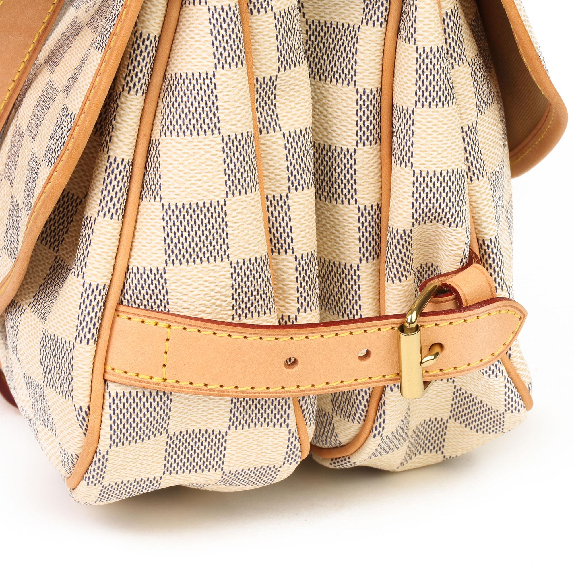 Louis Vuitton Beige Damier Azur Coated Canvas & Vachetta Leather Saumur 30 2