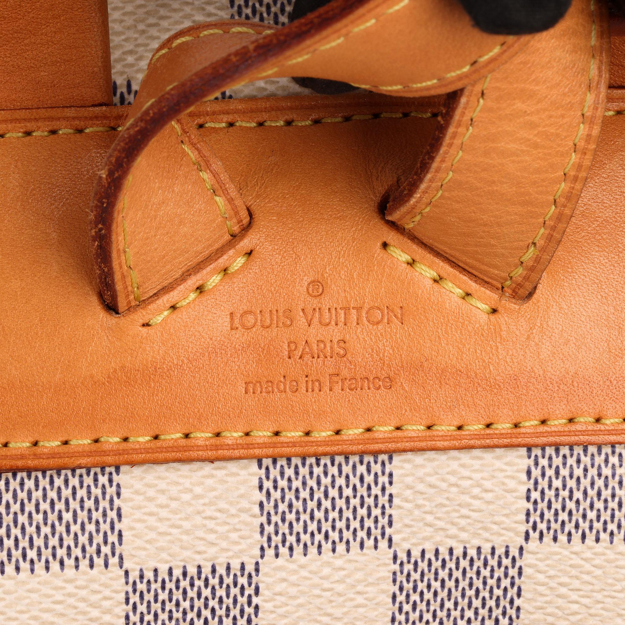 Women's Louis Vuitton Beige Damier Azur Monogram Coated Canvas & Vachetta Leather Speron