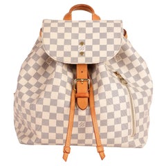 Sperón Louis Vuitton Beige Damier Azur Monograma Lienzo Recubierto y Piel Vachetta